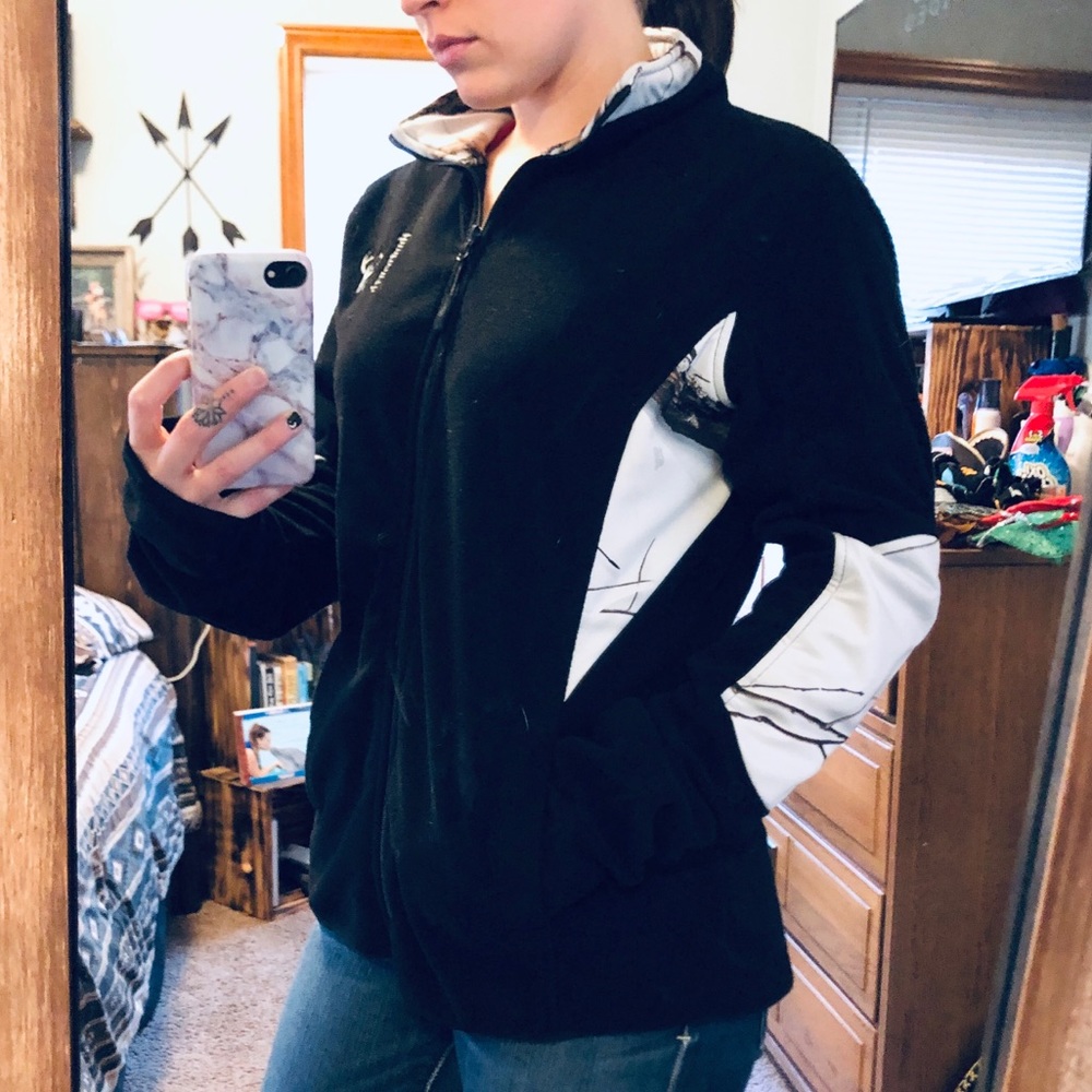 Huntworth Black & Snow Camo Fleece